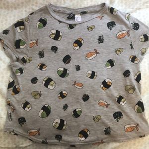 A sushi cropped t-shirt